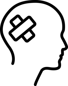 Male Head Outline Side View With Medical Tape Vinyl Cutting Svg File, Free Vectors File